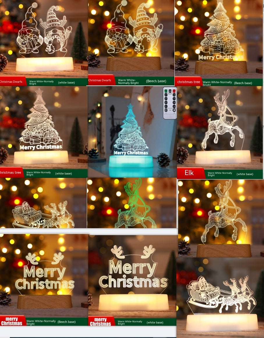 Christmas Decoration 3D Lamp Acrylic LED Night light